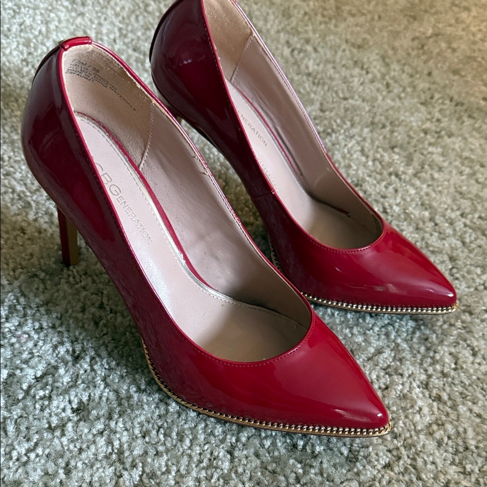 BCBGeneration Red Patent Heels
